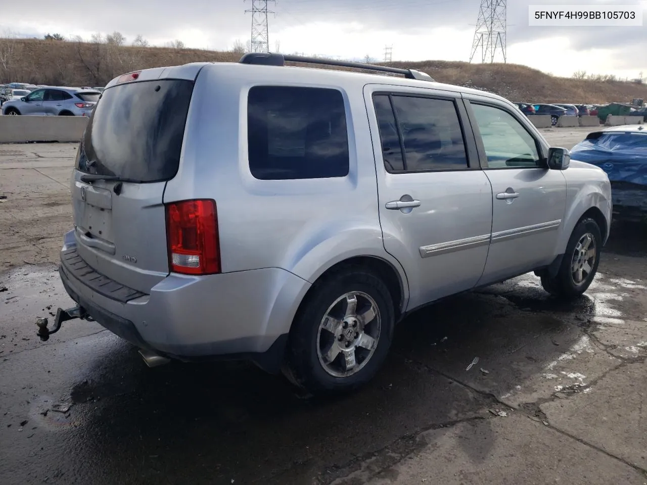 2011 Honda Pilot Touring VIN: 5FNYF4H99BB105703 Lot: 41049584