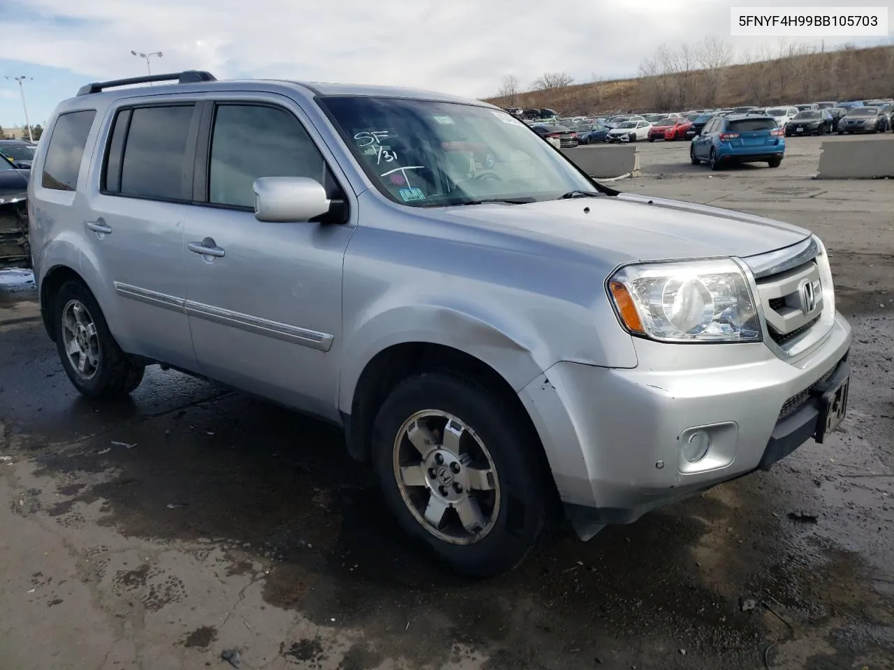 2011 Honda Pilot Touring VIN: 5FNYF4H99BB105703 Lot: 41049584