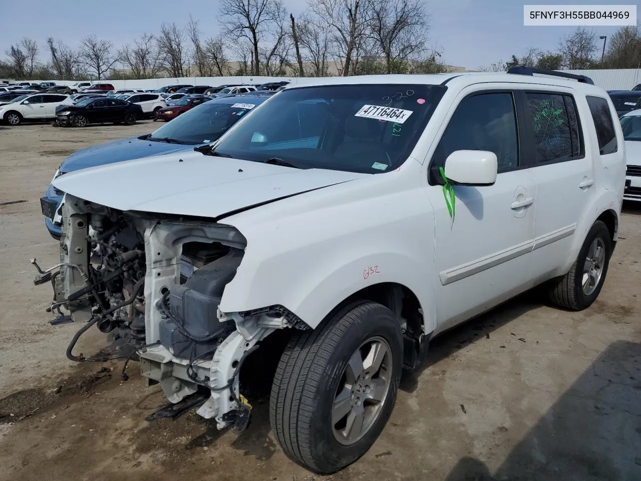 2011 Honda Pilot Exl VIN: 5FNYF3H55BB044969 Lot: 47116464