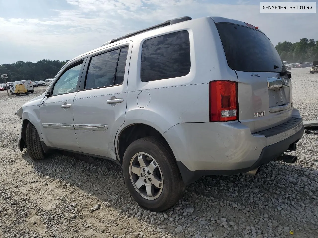 2011 Honda Pilot Touring VIN: 5FNYF4H91BB101693 Lot: 53540374