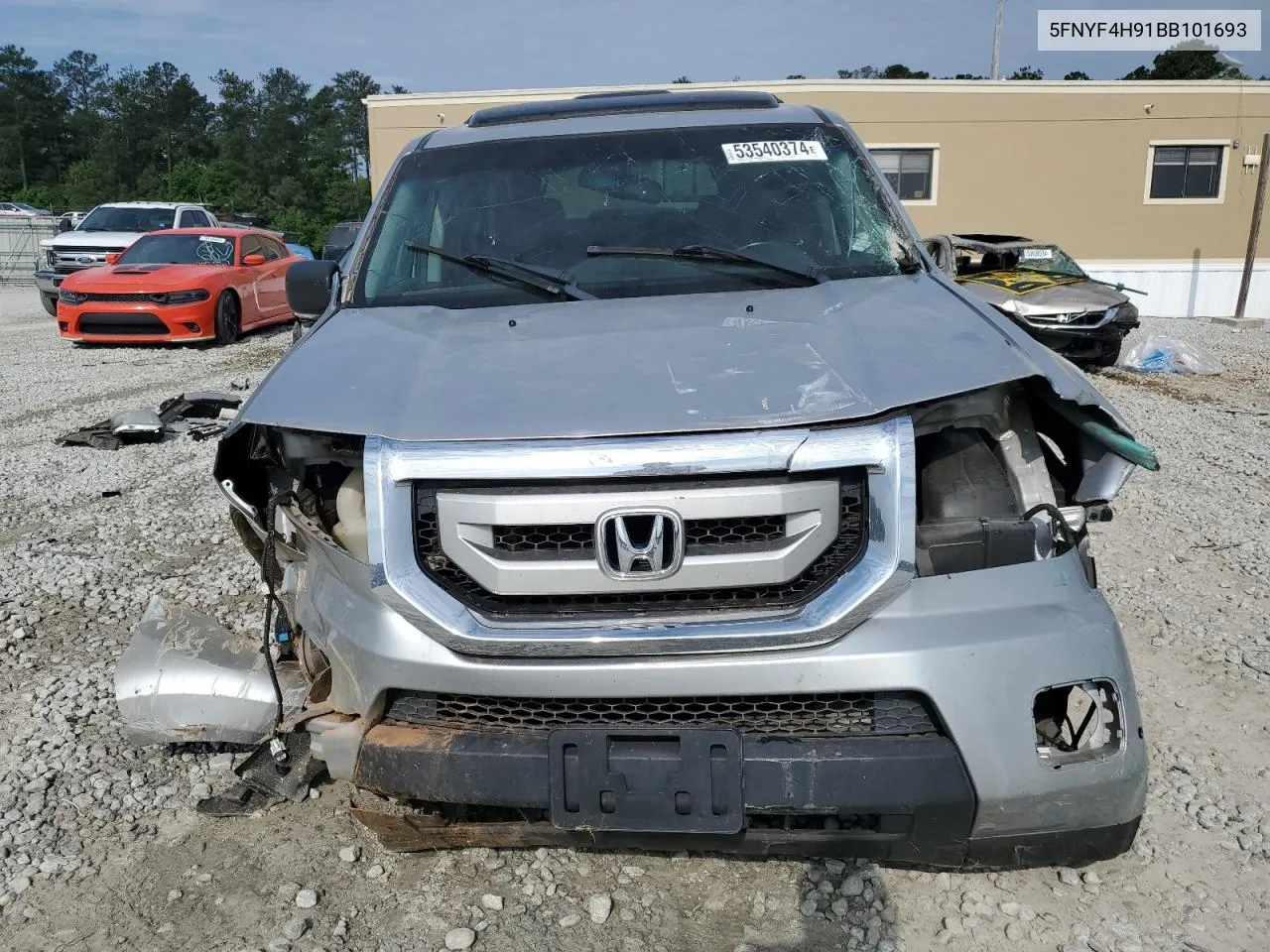 2011 Honda Pilot Touring VIN: 5FNYF4H91BB101693 Lot: 53540374