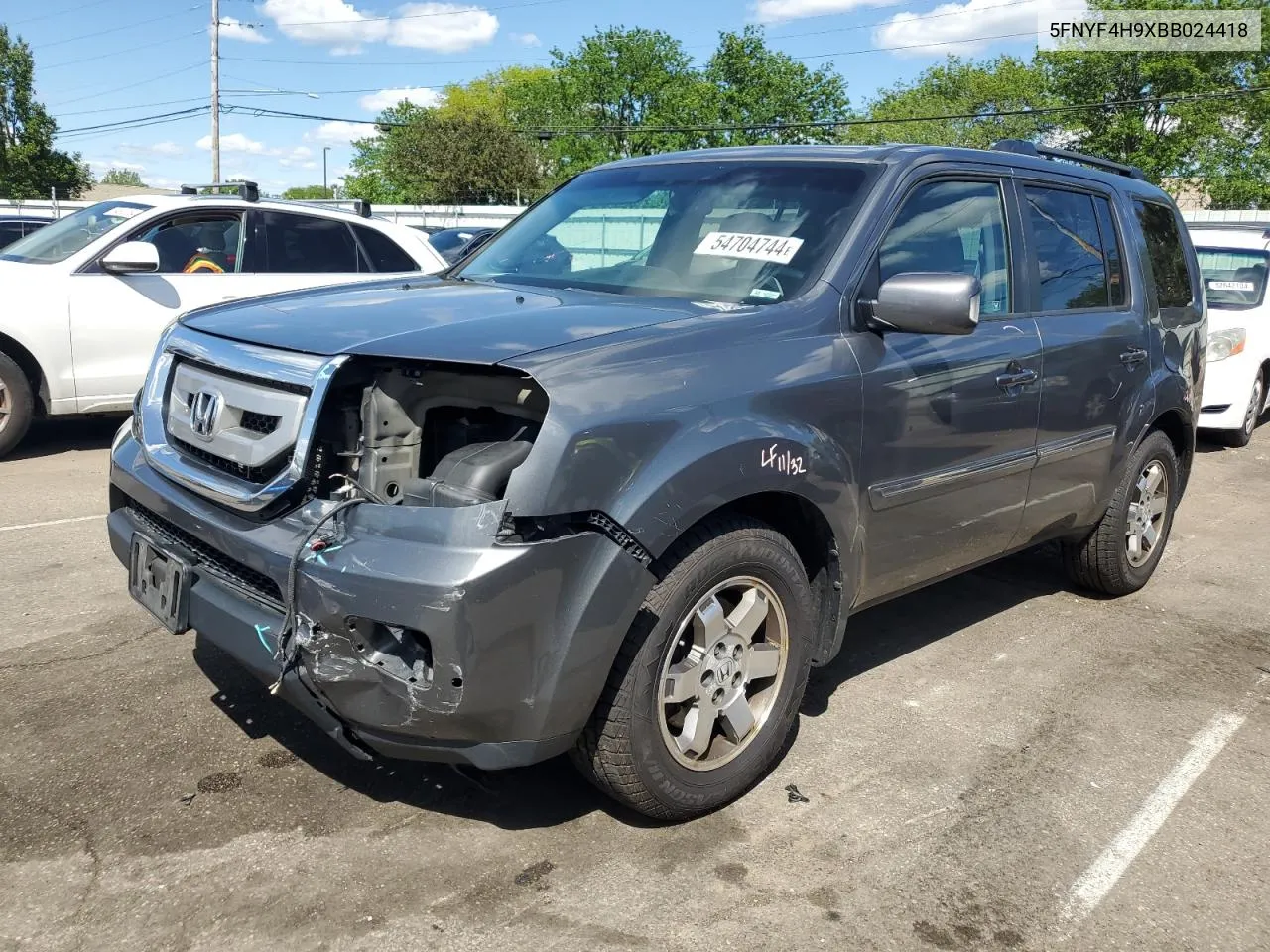 2011 Honda Pilot Touring VIN: 5FNYF4H9XBB024418 Lot: 54704744