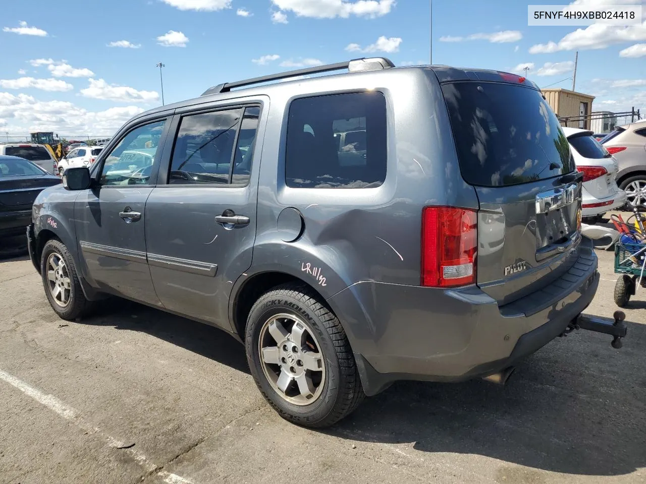 2011 Honda Pilot Touring VIN: 5FNYF4H9XBB024418 Lot: 54704744