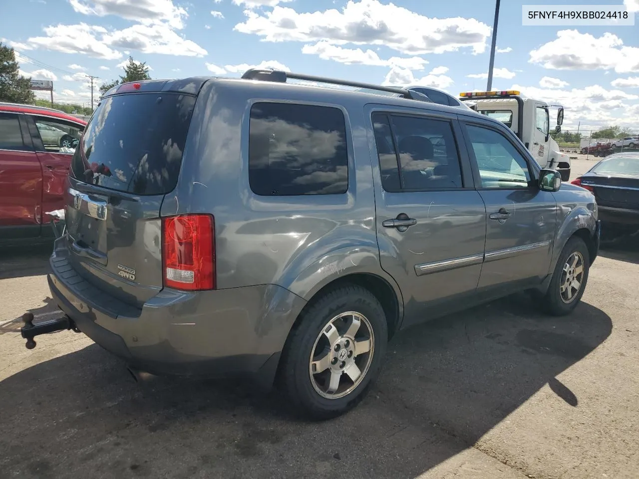 2011 Honda Pilot Touring VIN: 5FNYF4H9XBB024418 Lot: 54704744