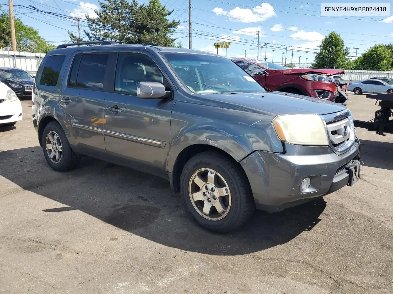 2011 Honda Pilot Touring VIN: 5FNYF4H9XBB024418 Lot: 54704744