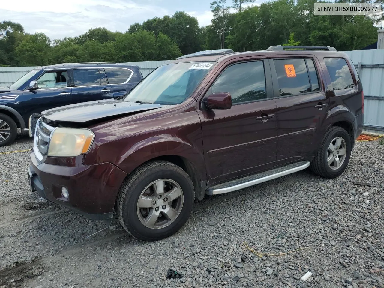 2011 Honda Pilot Exl VIN: 5FNYF3H5XBB009277 Lot: 57552094