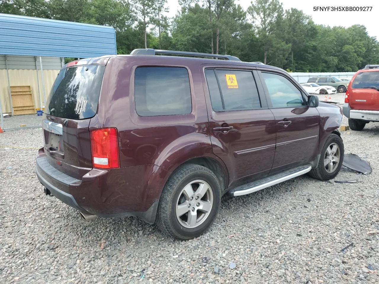 2011 Honda Pilot Exl VIN: 5FNYF3H5XBB009277 Lot: 57552094