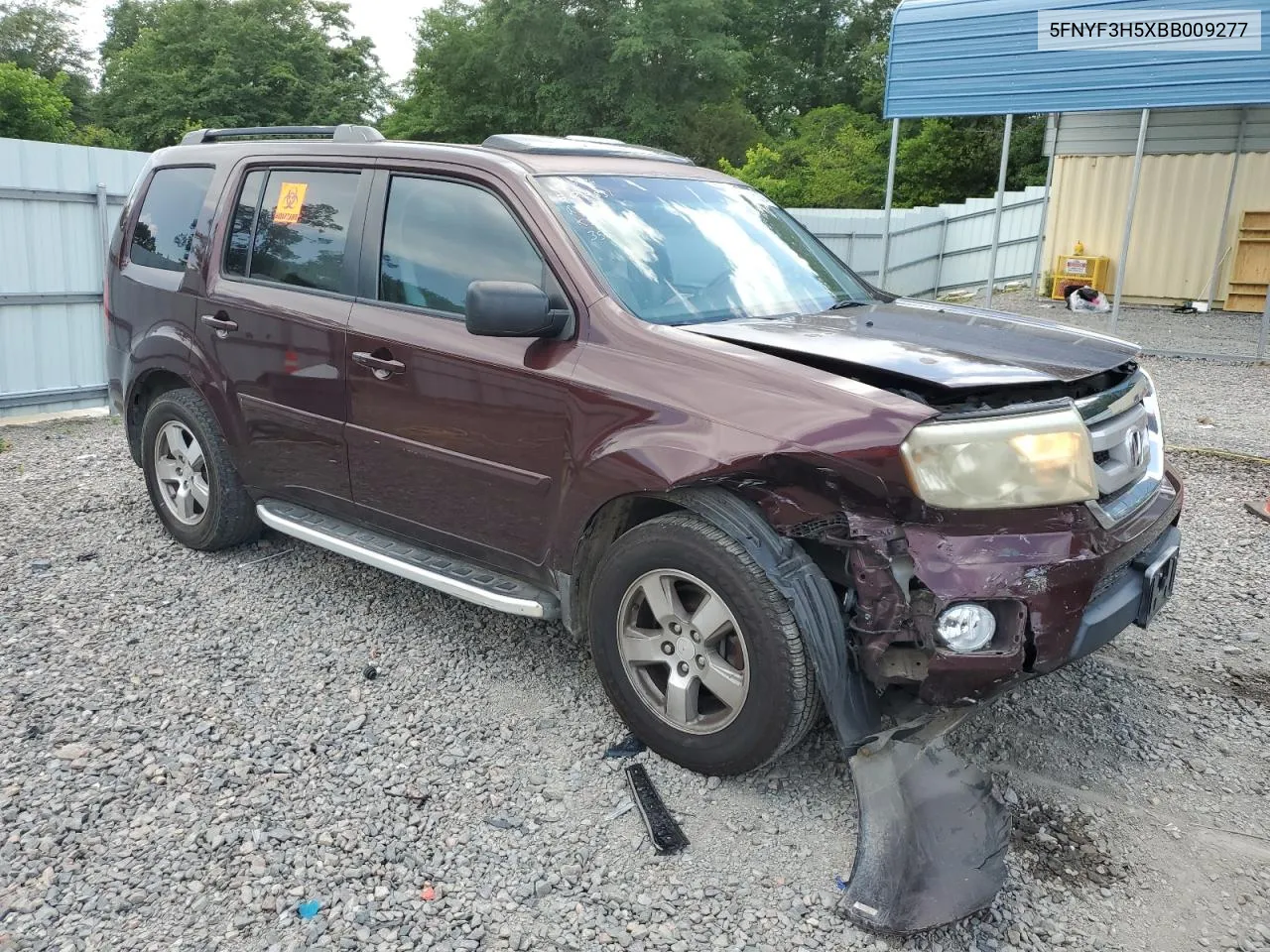 2011 Honda Pilot Exl VIN: 5FNYF3H5XBB009277 Lot: 57552094