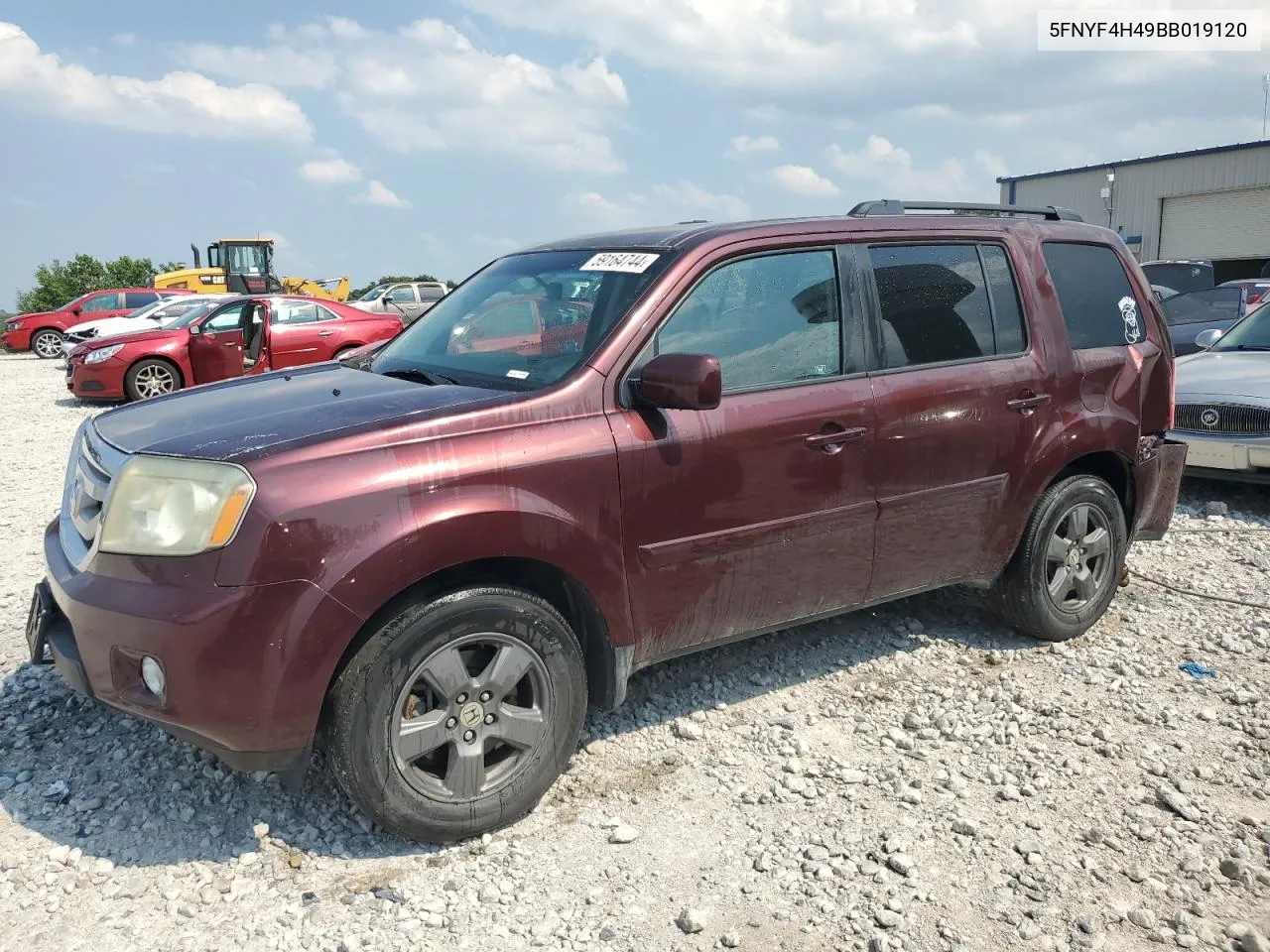 2011 Honda Pilot Ex VIN: 5FNYF4H49BB019120 Lot: 59164744