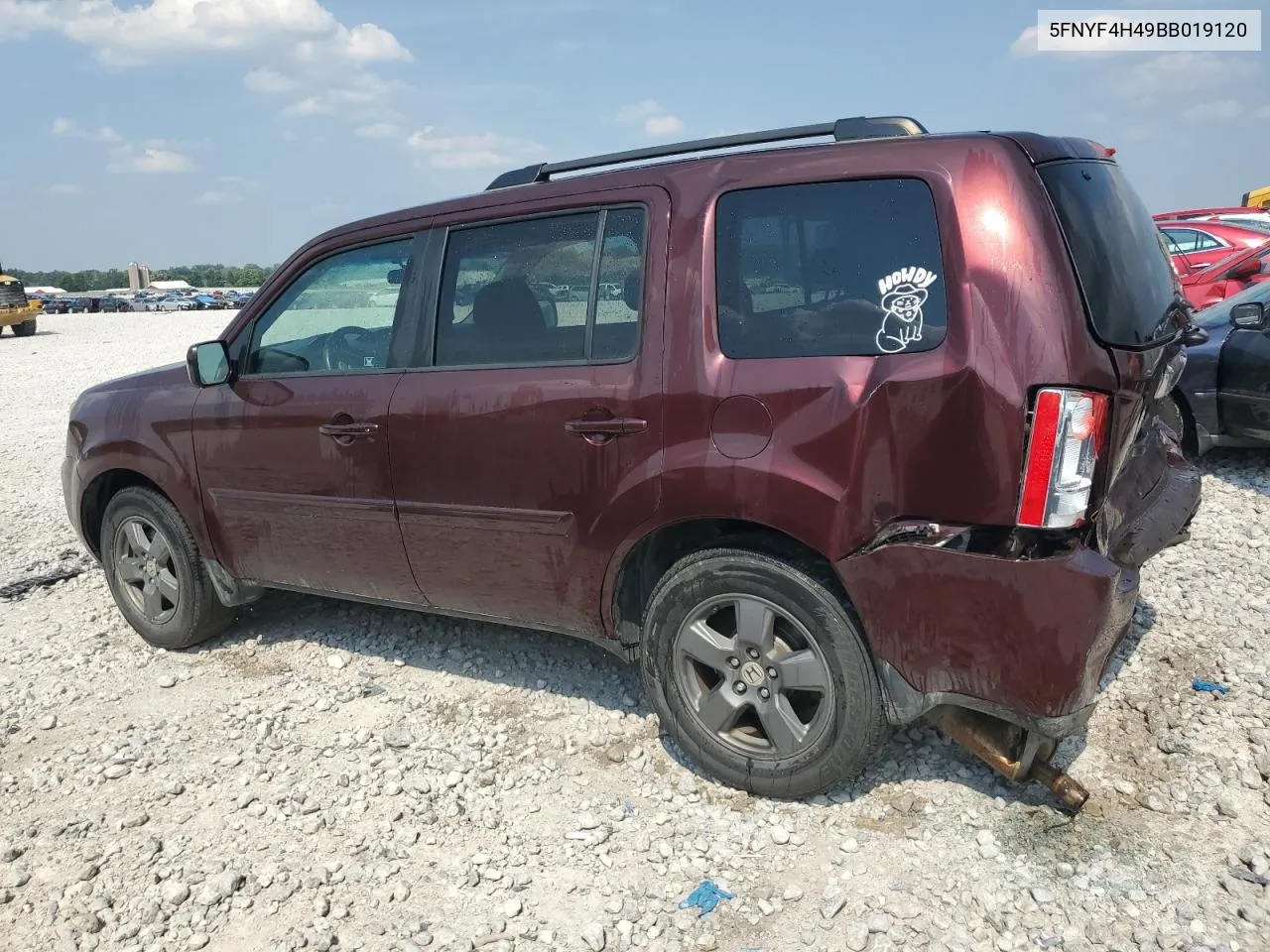 2011 Honda Pilot Ex VIN: 5FNYF4H49BB019120 Lot: 59164744