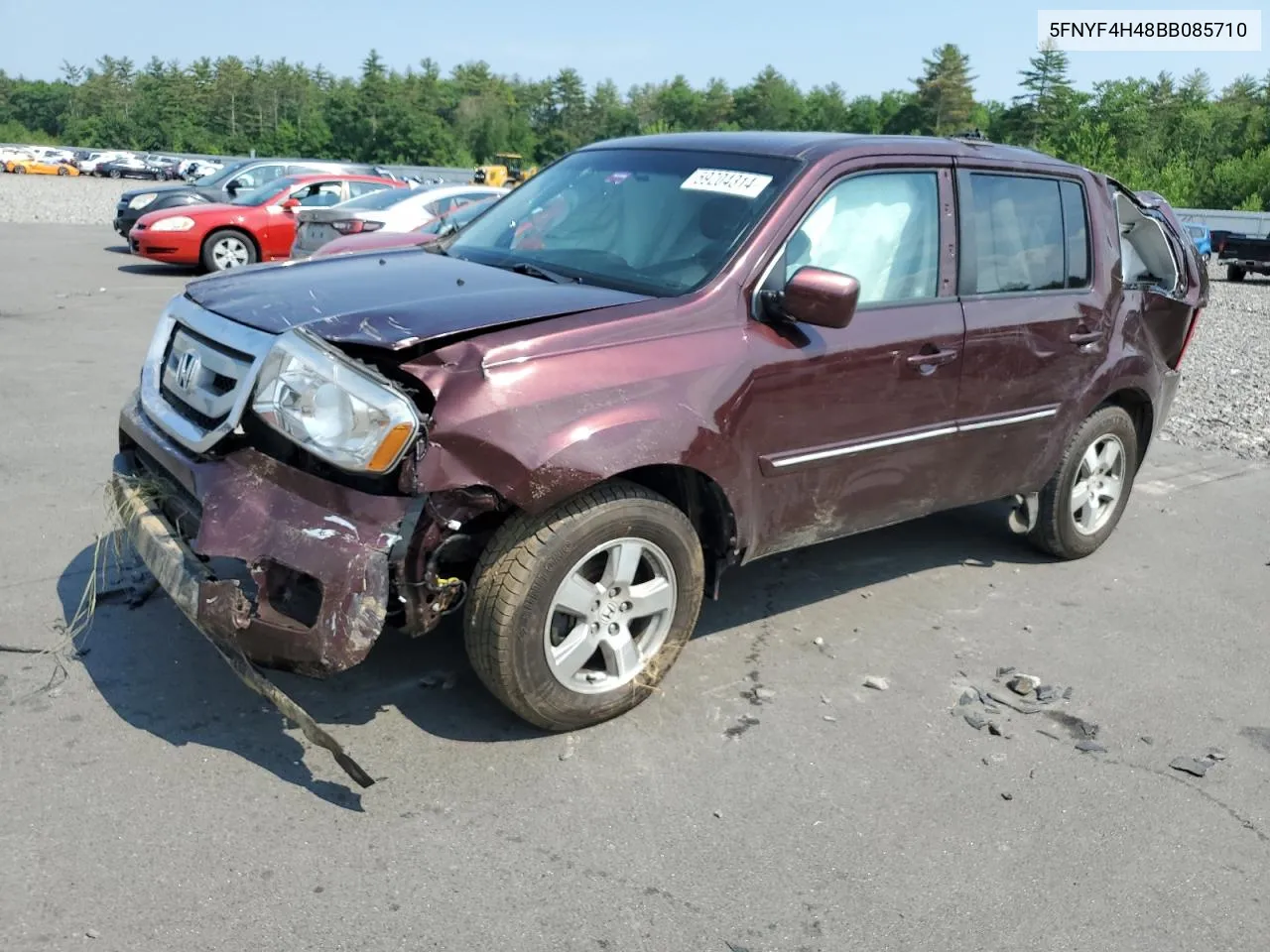 2011 Honda Pilot Ex VIN: 5FNYF4H48BB085710 Lot: 59204314