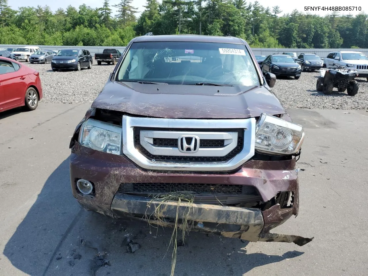 2011 Honda Pilot Ex VIN: 5FNYF4H48BB085710 Lot: 59204314