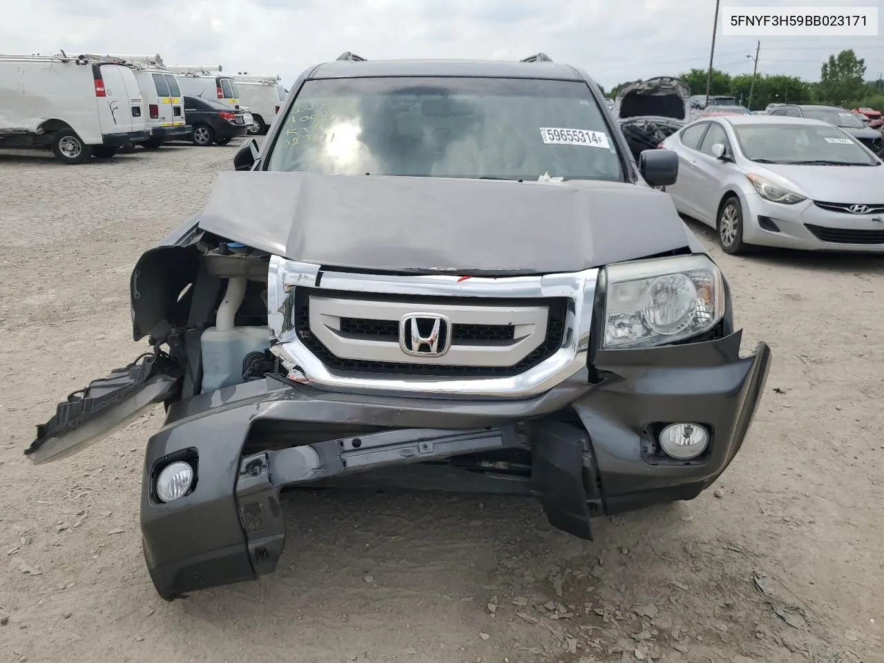 2011 Honda Pilot Exl VIN: 5FNYF3H59BB023171 Lot: 59655314