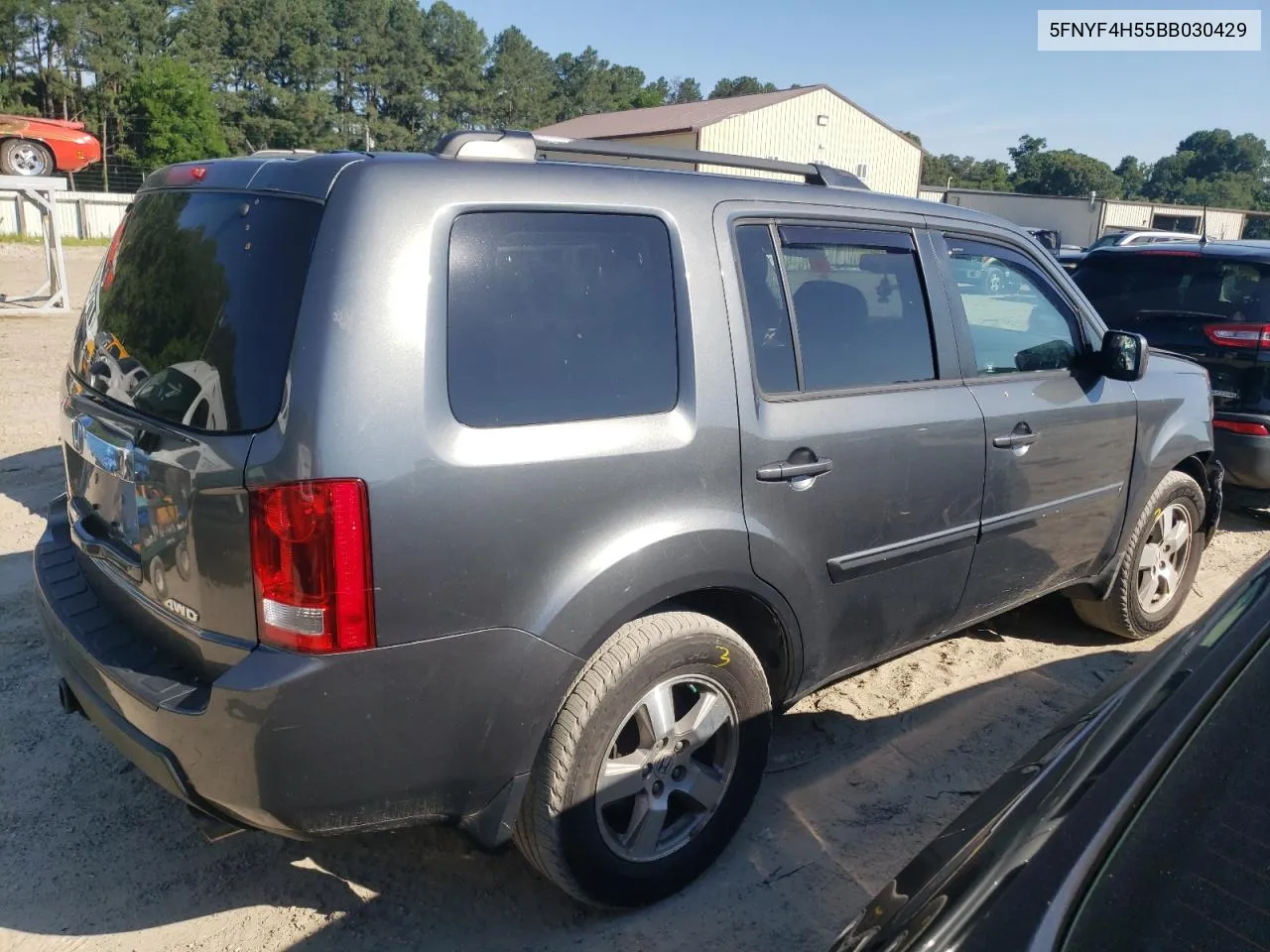 2011 Honda Pilot Exl VIN: 5FNYF4H55BB030429 Lot: 60516984