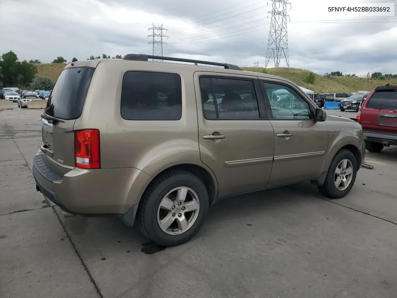 2011 Honda Pilot Exl VIN: 5FNYF4H52BB033692 Lot: 61145464