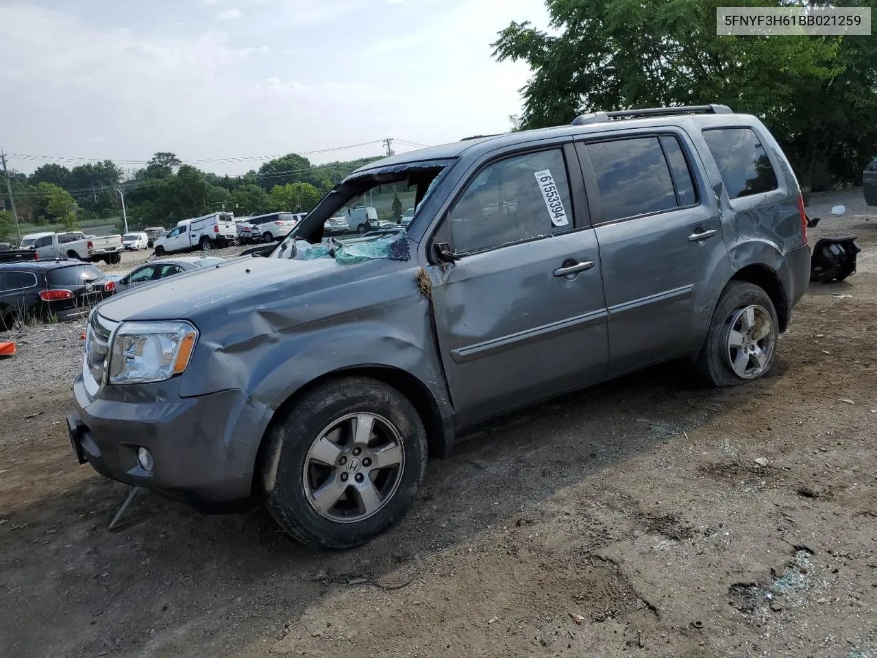 2011 Honda Pilot Exl VIN: 5FNYF3H61BB021259 Lot: 61553394