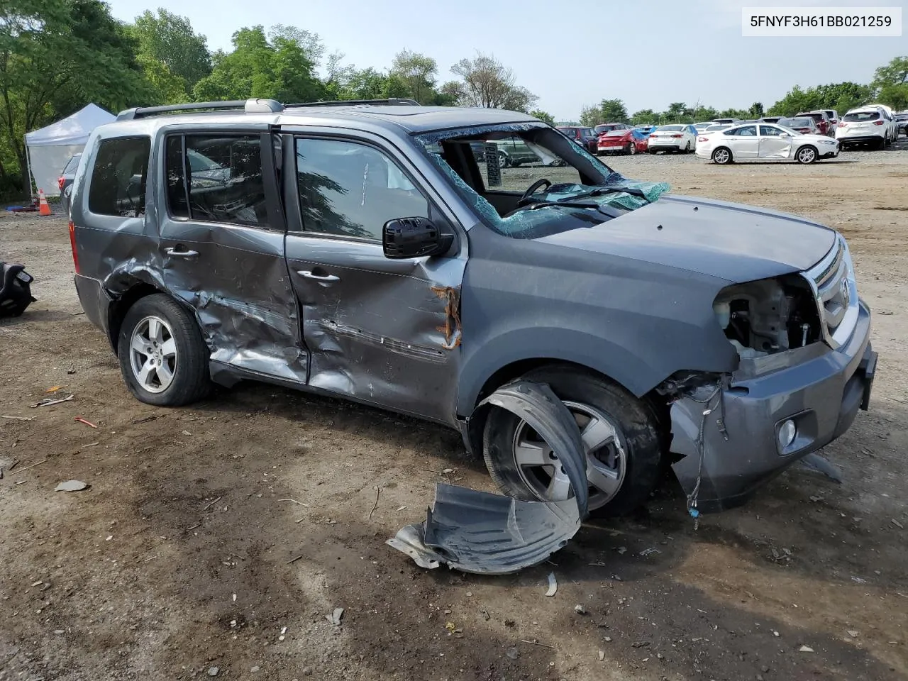 2011 Honda Pilot Exl VIN: 5FNYF3H61BB021259 Lot: 61553394