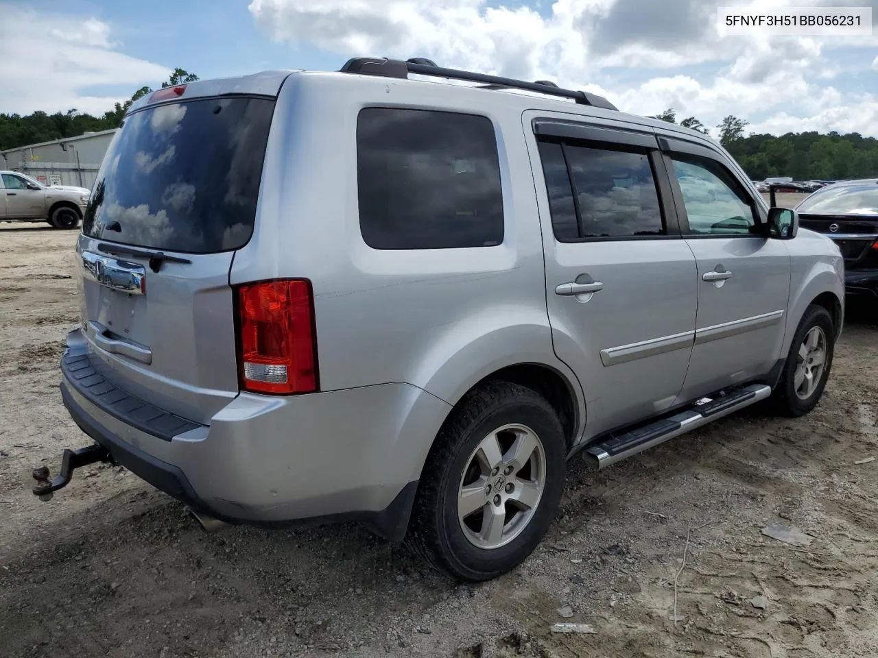 2011 Honda Pilot Exl VIN: 5FNYF3H51BB056231 Lot: 64109224