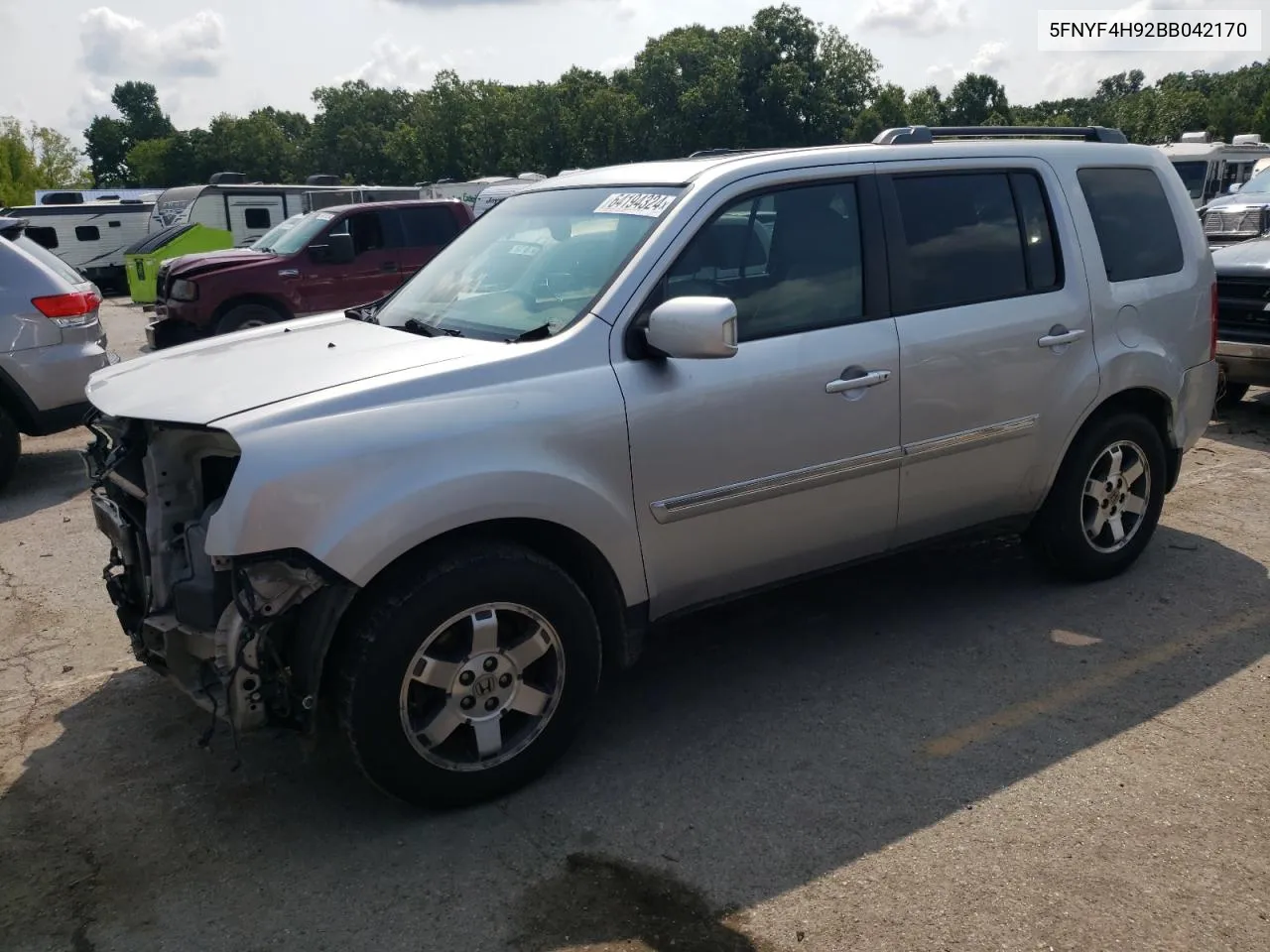 2011 Honda Pilot Touring VIN: 5FNYF4H92BB042170 Lot: 64194324