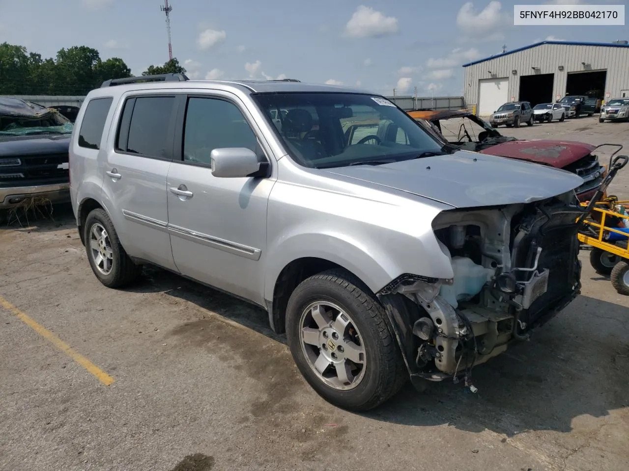 2011 Honda Pilot Touring VIN: 5FNYF4H92BB042170 Lot: 64194324