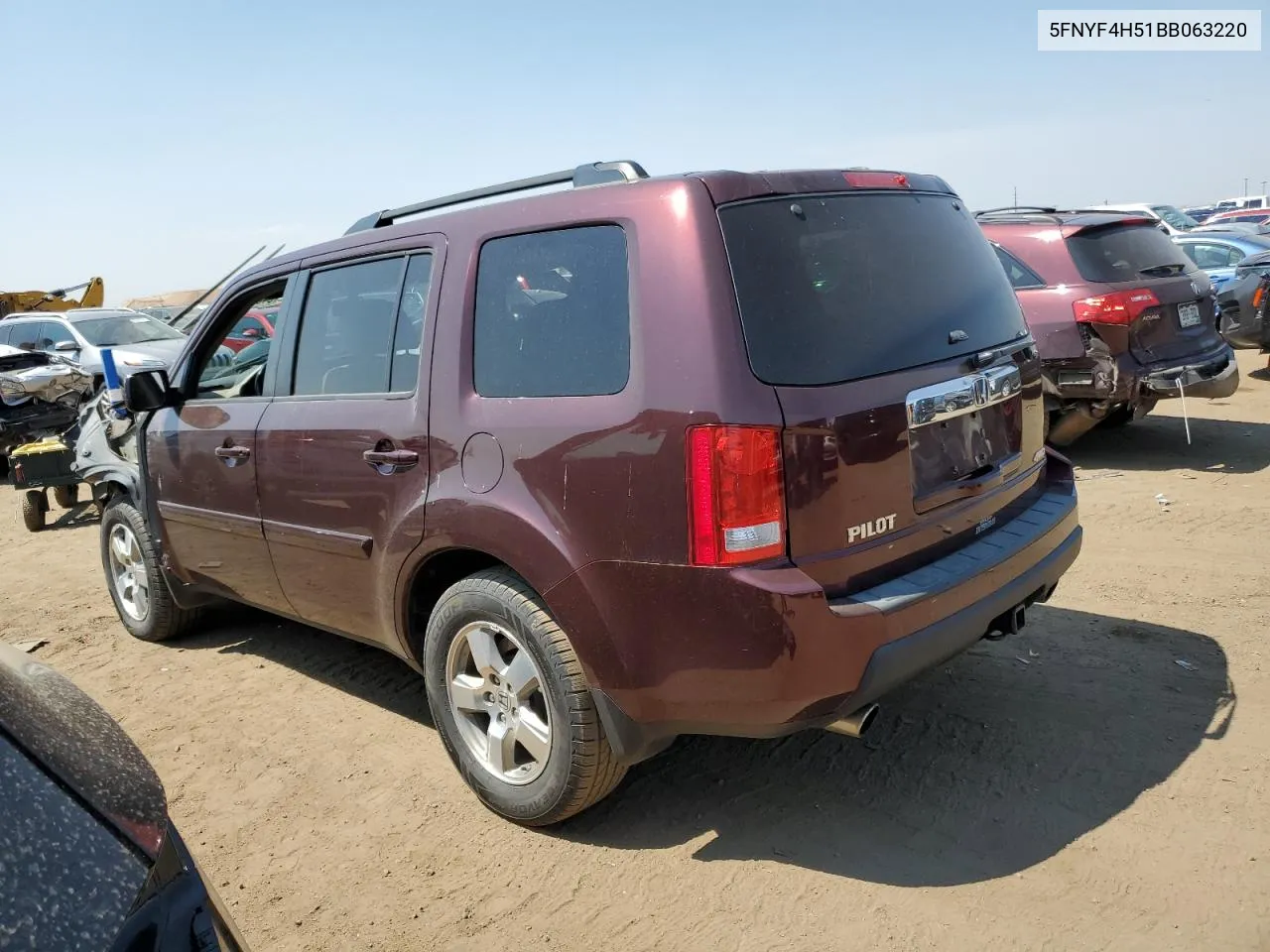 2011 Honda Pilot Exl VIN: 5FNYF4H51BB063220 Lot: 64396814