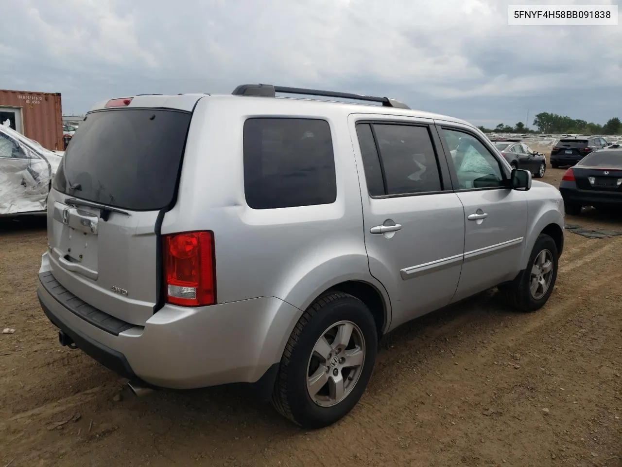 2011 Honda Pilot Exl VIN: 5FNYF4H58BB091838 Lot: 64961634