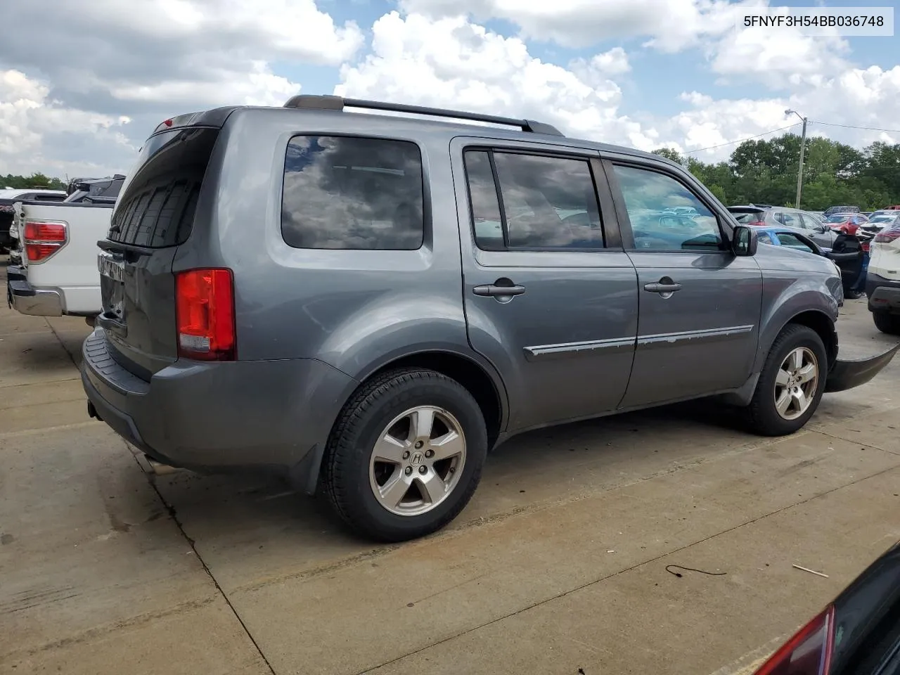 2011 Honda Pilot Exl VIN: 5FNYF3H54BB036748 Lot: 65379764