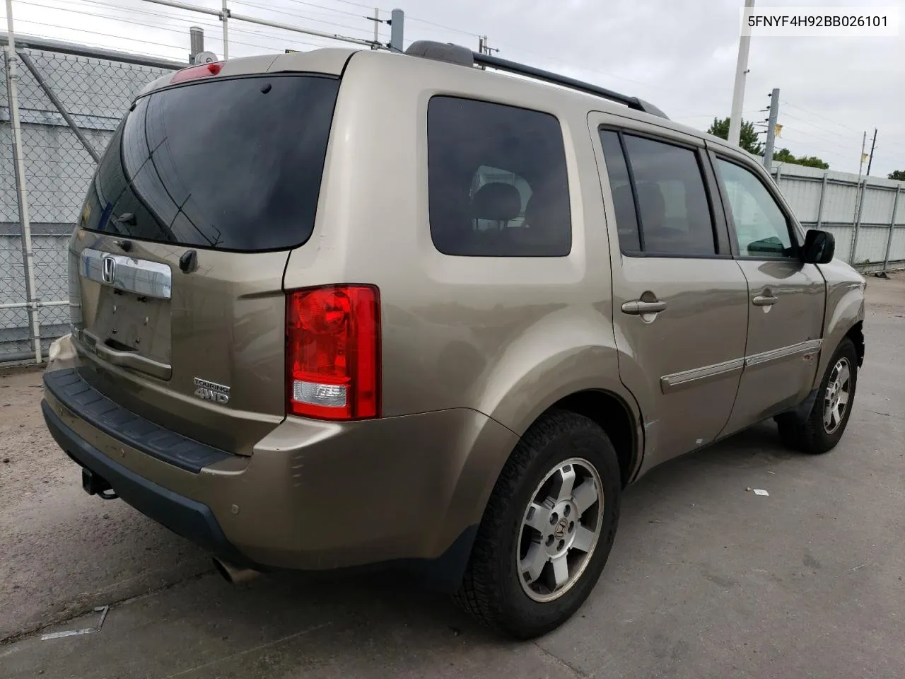 2011 Honda Pilot Touring VIN: 5FNYF4H92BB026101 Lot: 65936744