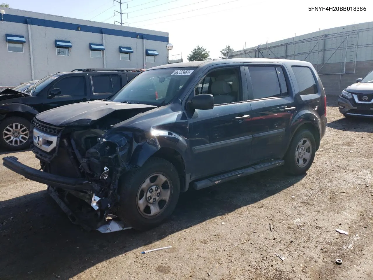 2011 Honda Pilot Lx VIN: 5FNYF4H20BB018386 Lot: 66032464