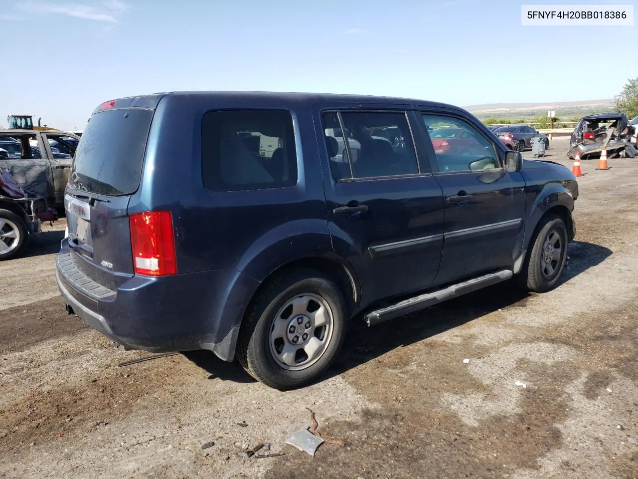 2011 Honda Pilot Lx VIN: 5FNYF4H20BB018386 Lot: 66032464