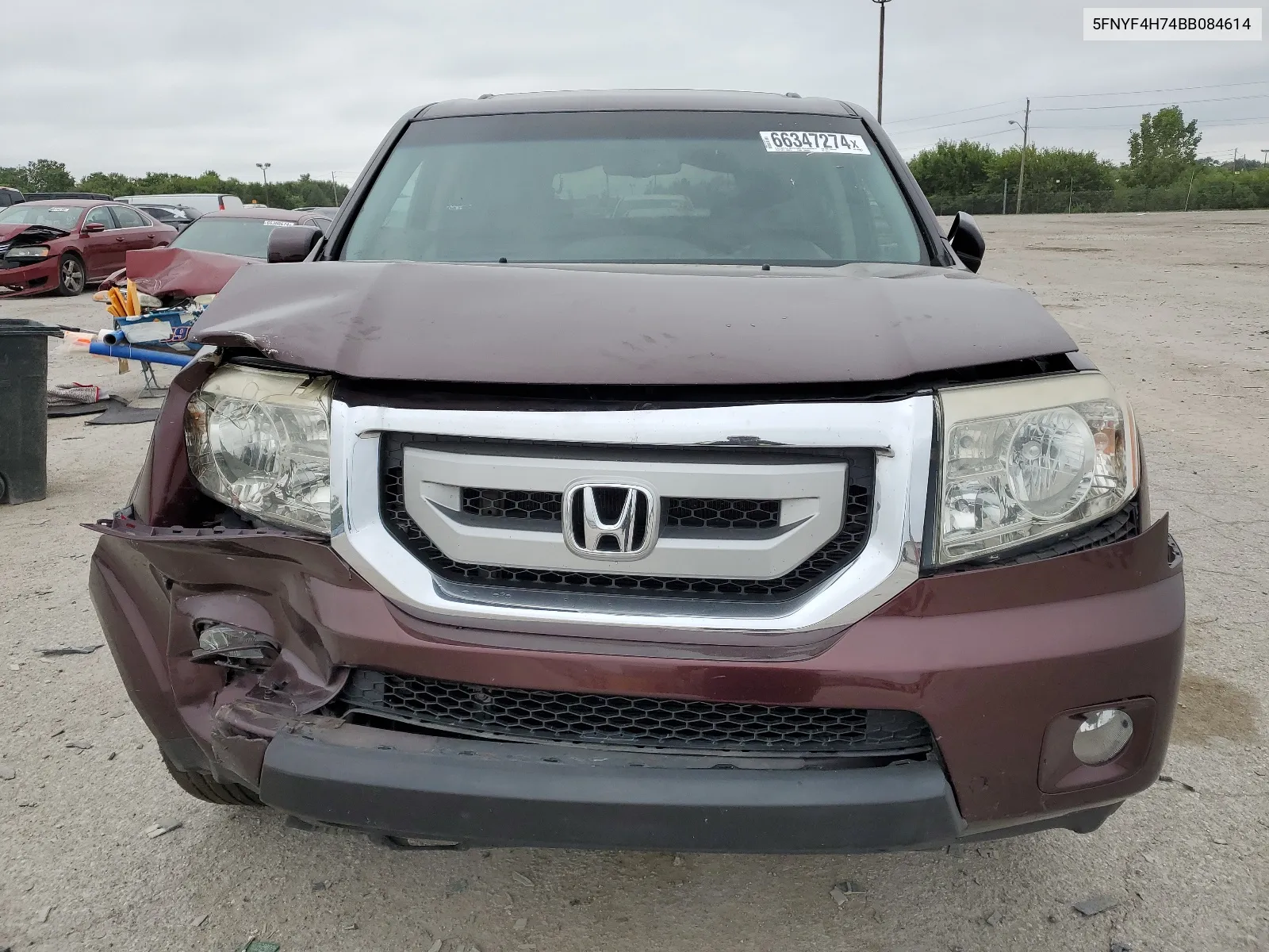 2011 Honda Pilot Exln VIN: 5FNYF4H74BB084614 Lot: 66347274