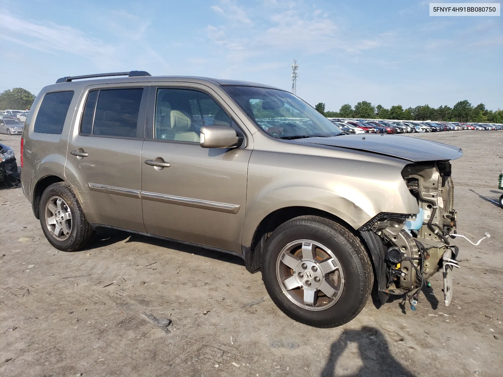 2011 Honda Pilot Touring VIN: 5FNYF4H91BB080750 Lot: 66608974