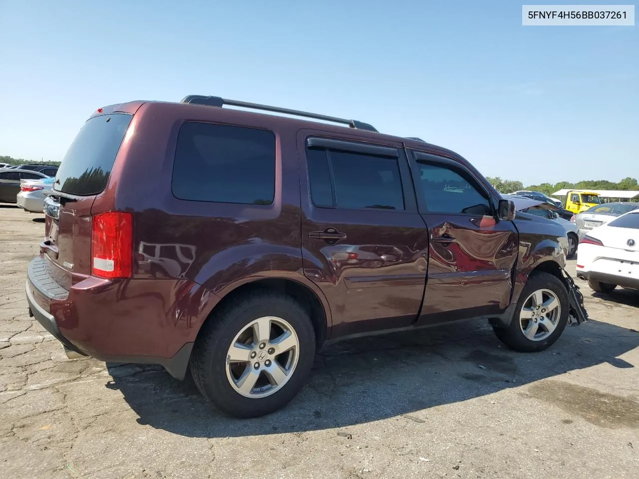 2011 Honda Pilot Exl VIN: 5FNYF4H56BB037261 Lot: 66621554