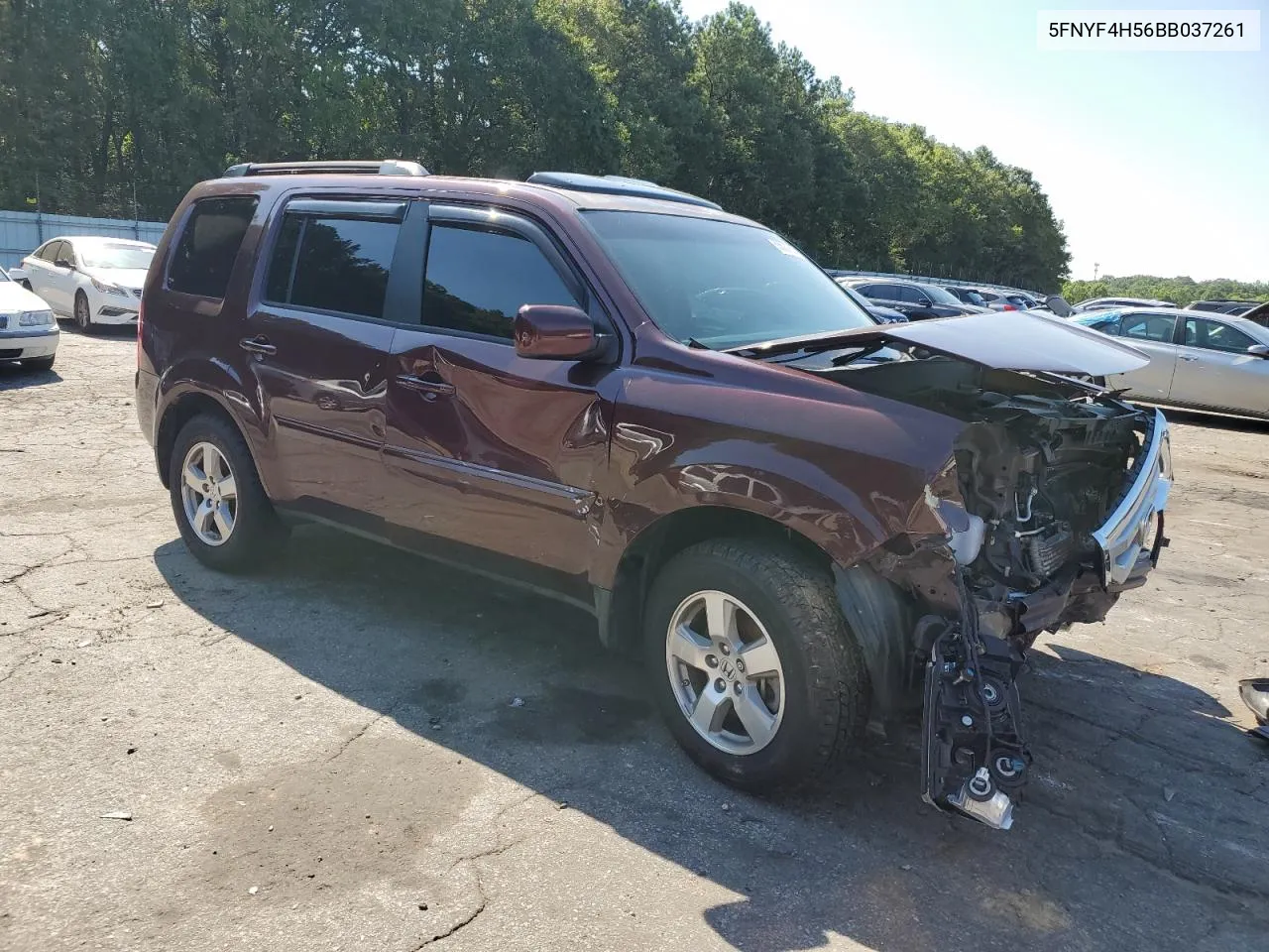 2011 Honda Pilot Exl VIN: 5FNYF4H56BB037261 Lot: 66621554