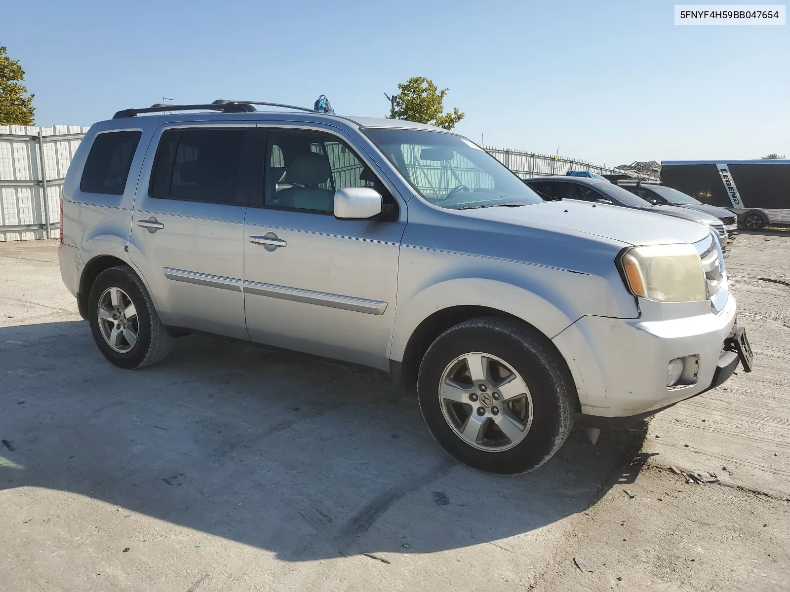 2011 Honda Pilot Exl VIN: 5FNYF4H59BB047654 Lot: 66742834