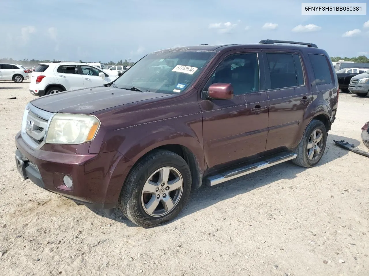 2011 Honda Pilot Exl VIN: 5FNYF3H51BB050381 Lot: 67252504