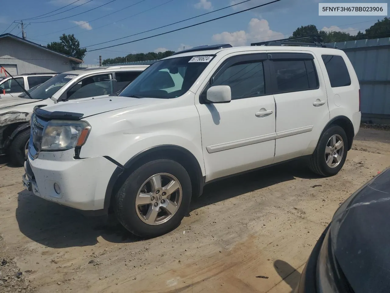 2011 Honda Pilot Exl VIN: 5FNYF3H67BB023906 Lot: 67790624