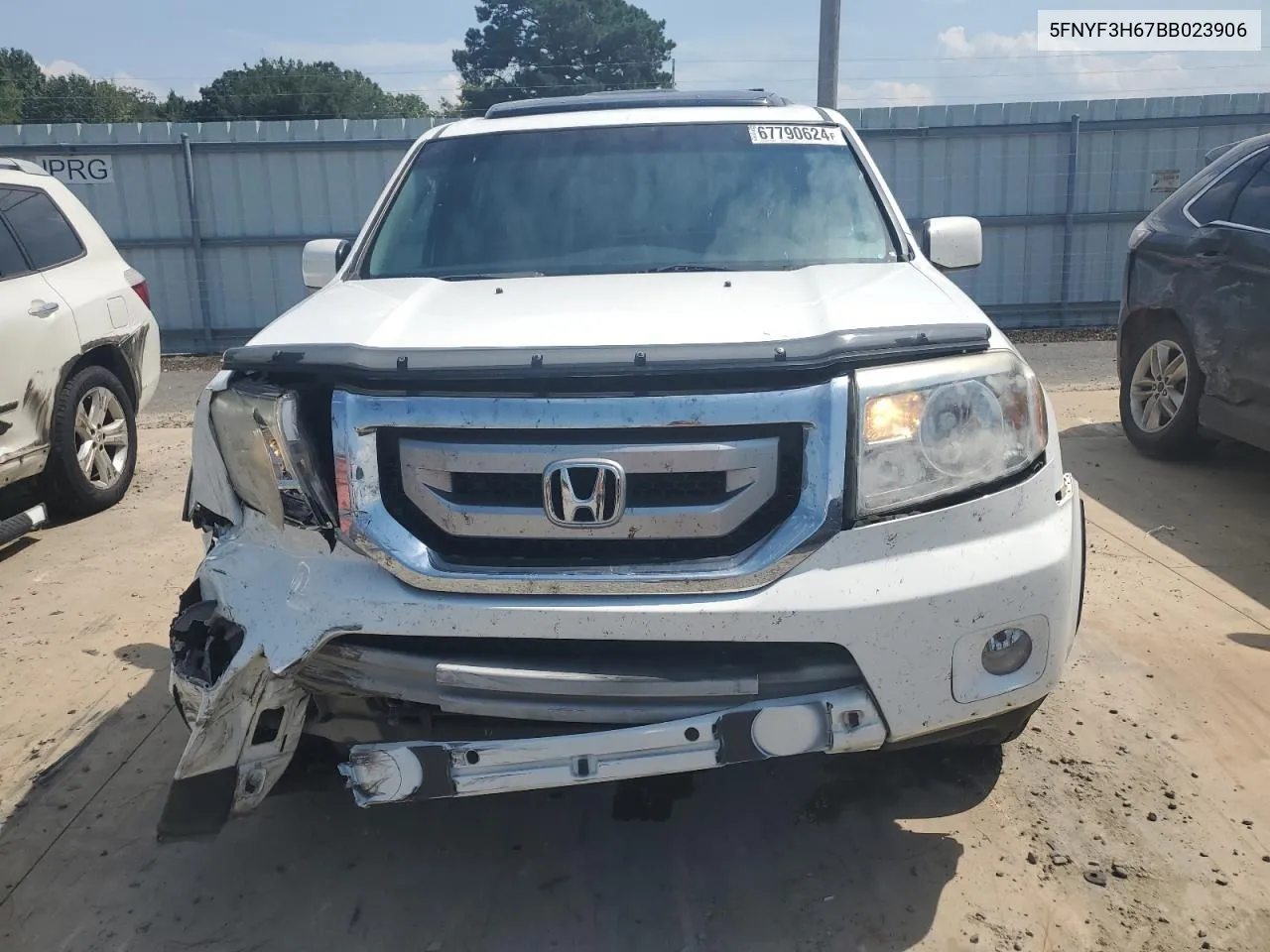 2011 Honda Pilot Exl VIN: 5FNYF3H67BB023906 Lot: 67790624