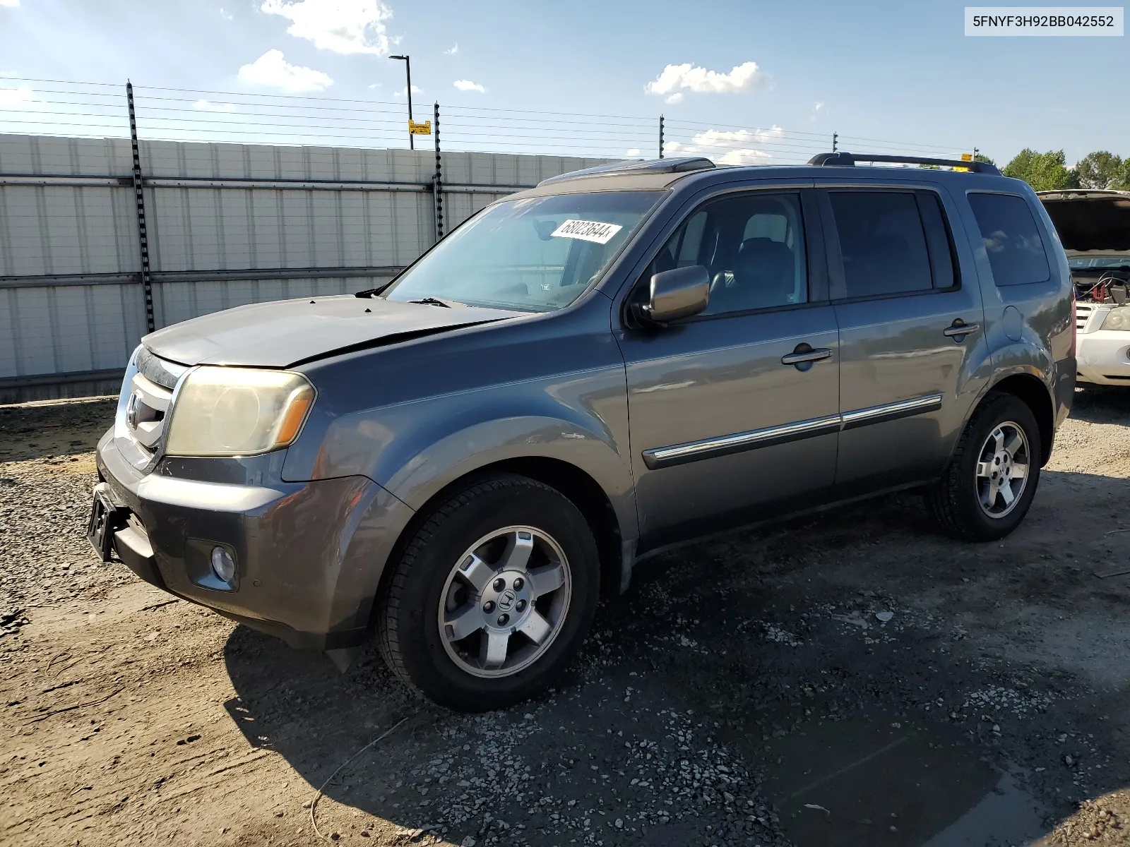 2011 Honda Pilot Touring VIN: 5FNYF3H92BB042552 Lot: 68023644