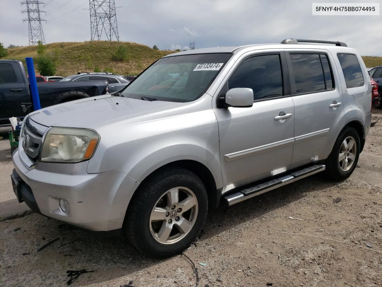 2011 Honda Pilot Exln VIN: 5FNYF4H75BB074495 Lot: 68133474