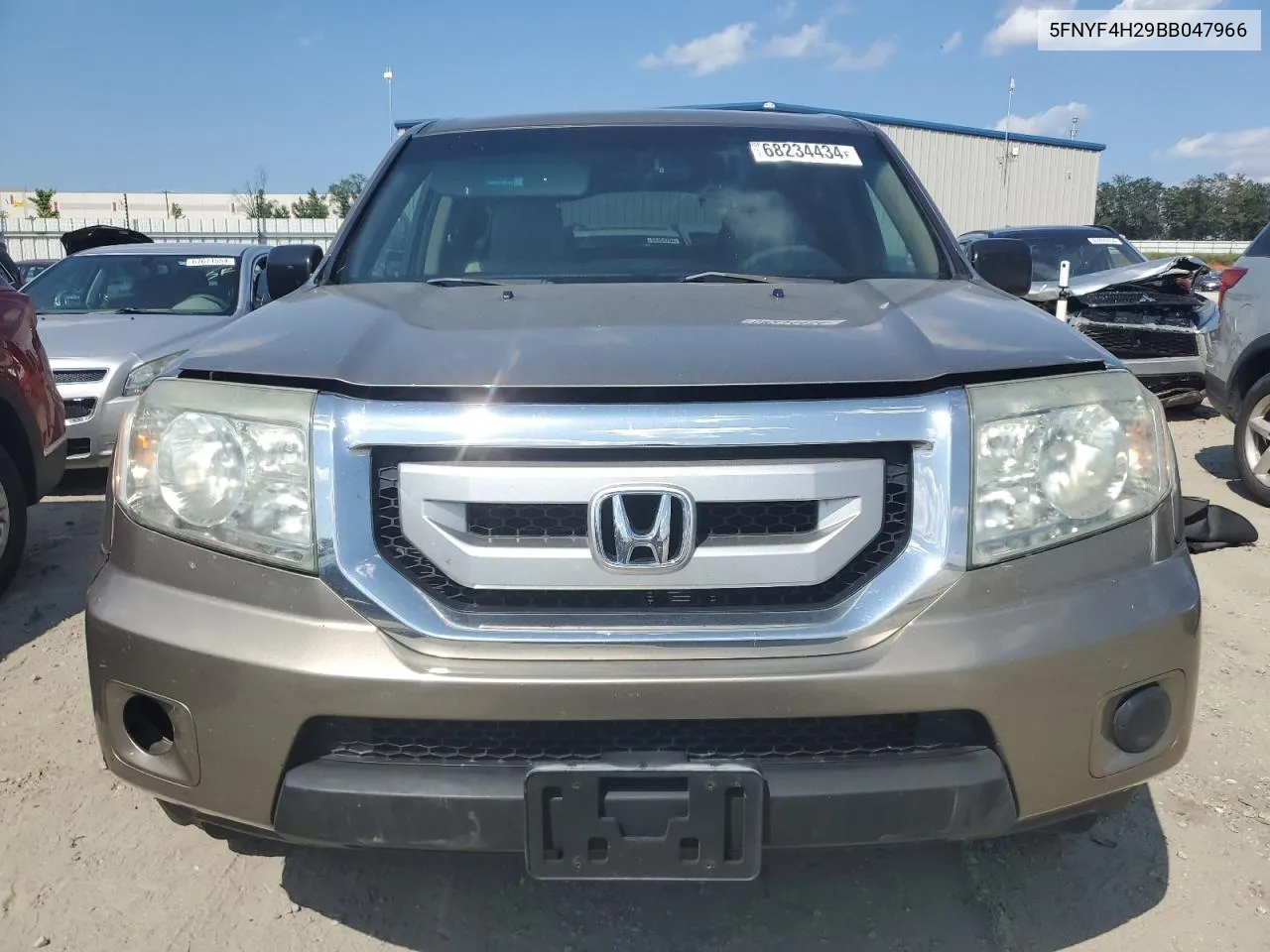 2011 Honda Pilot Lx VIN: 5FNYF4H29BB047966 Lot: 68234434