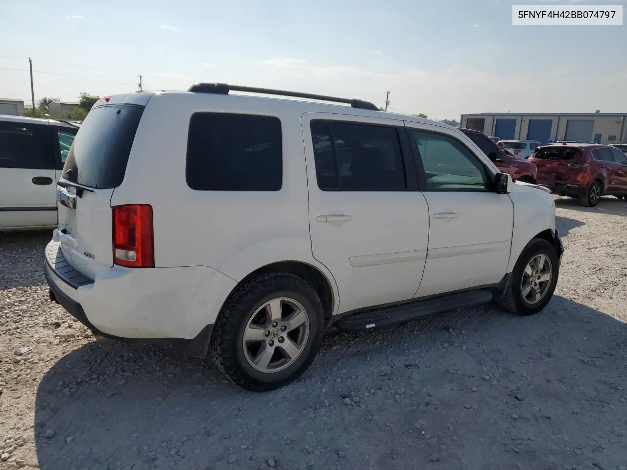 2011 Honda Pilot Ex VIN: 5FNYF4H42BB074797 Lot: 68498024