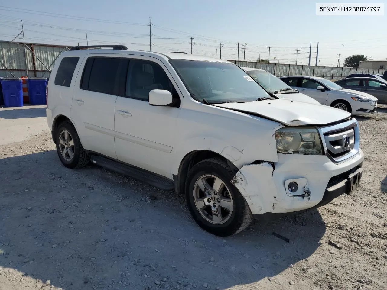 2011 Honda Pilot Ex VIN: 5FNYF4H42BB074797 Lot: 68498024