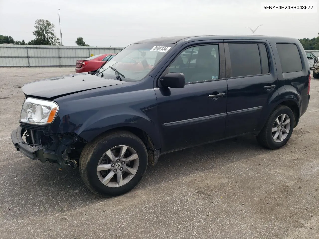 2011 Honda Pilot Lx VIN: 5FNYF4H24BB043677 Lot: 68708134