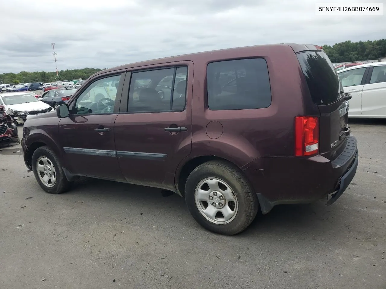 2011 Honda Pilot Lx VIN: 5FNYF4H26BB074669 Lot: 69032834