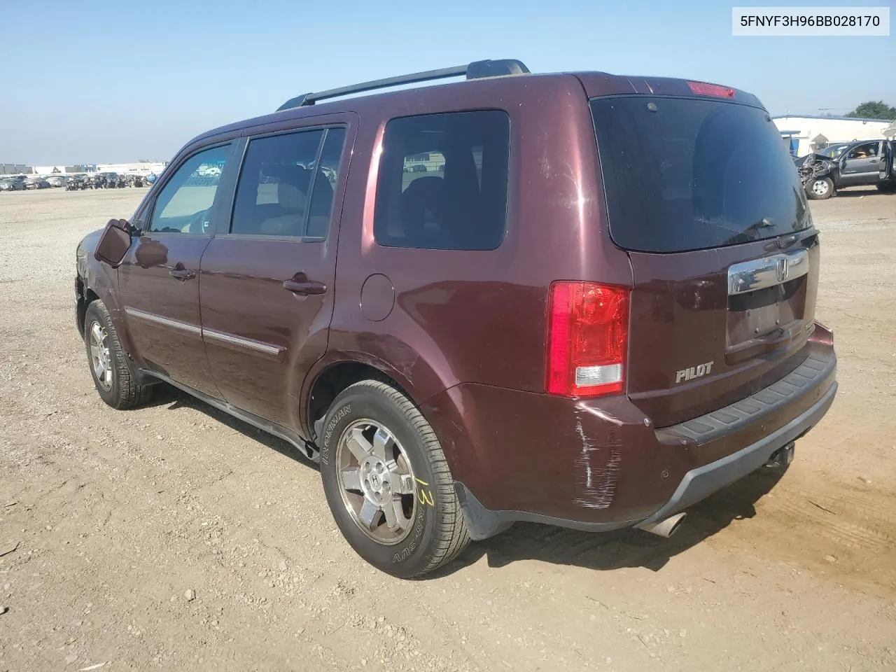 2011 Honda Pilot Touring VIN: 5FNYF3H96BB028170 Lot: 69336074