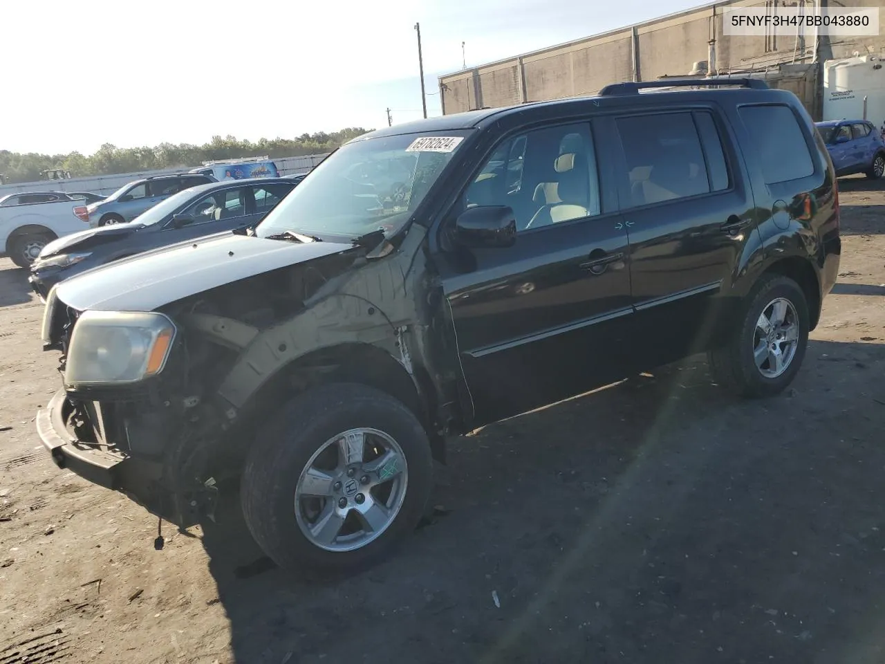 2011 Honda Pilot Ex VIN: 5FNYF3H47BB043880 Lot: 69782624