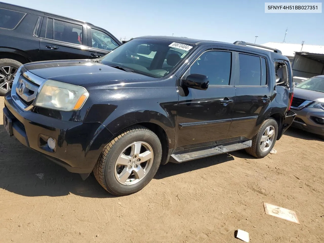 2011 Honda Pilot Exl VIN: 5FNYF4H51BB027351 Lot: 69870404