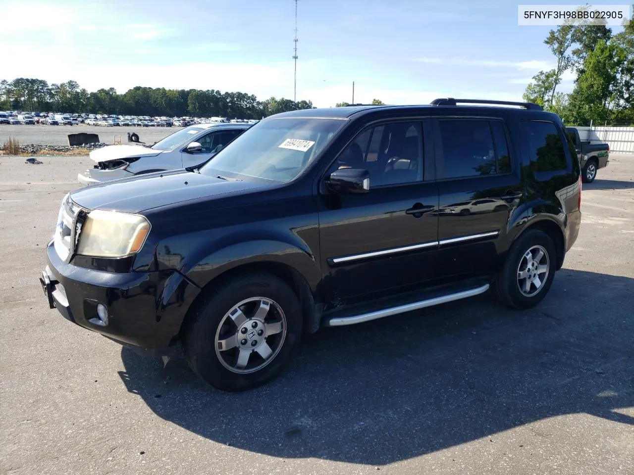 2011 Honda Pilot Touring VIN: 5FNYF3H98BB022905 Lot: 69941074