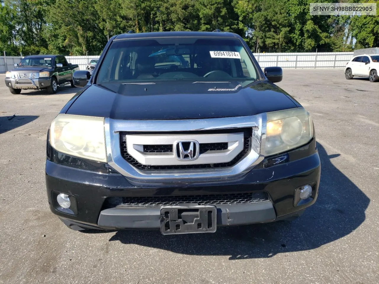 2011 Honda Pilot Touring VIN: 5FNYF3H98BB022905 Lot: 69941074